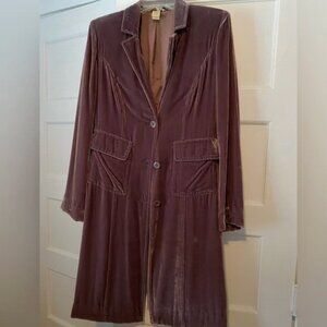 Fabulous Garnet Hill Long Velvet Coat, Size 4